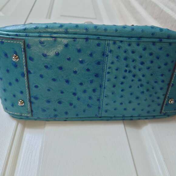 Dooney & Bourke Blue Ostrich Bag - Picture 5 of 16